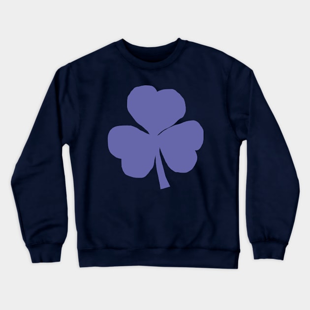 Shamrock in Very Peri Periwinkle Blue St Patricks Day Crewneck Sweatshirt by ellenhenryart